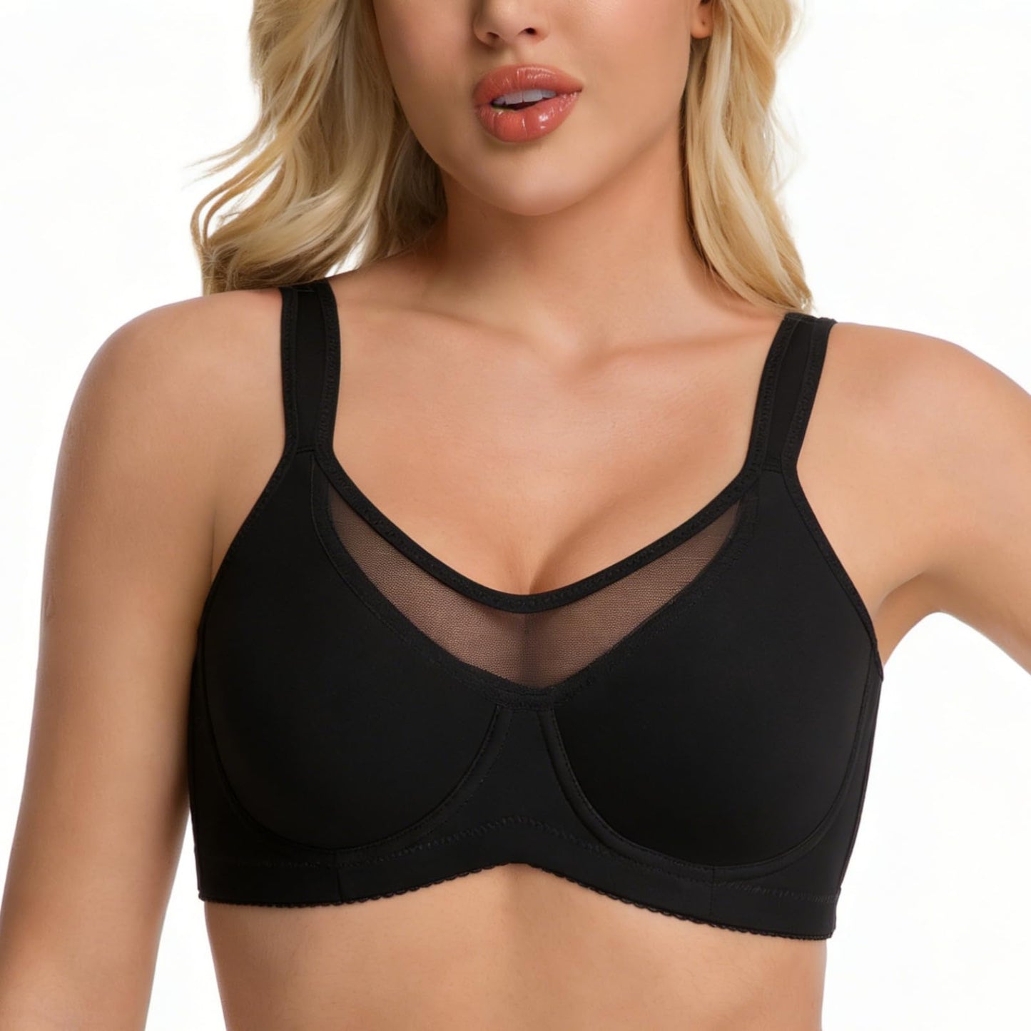 Minimizer Bras for Women, Smoothing Underwire Seamless Bra, Full Coverage Shaping Lingerie for Fuller Busts