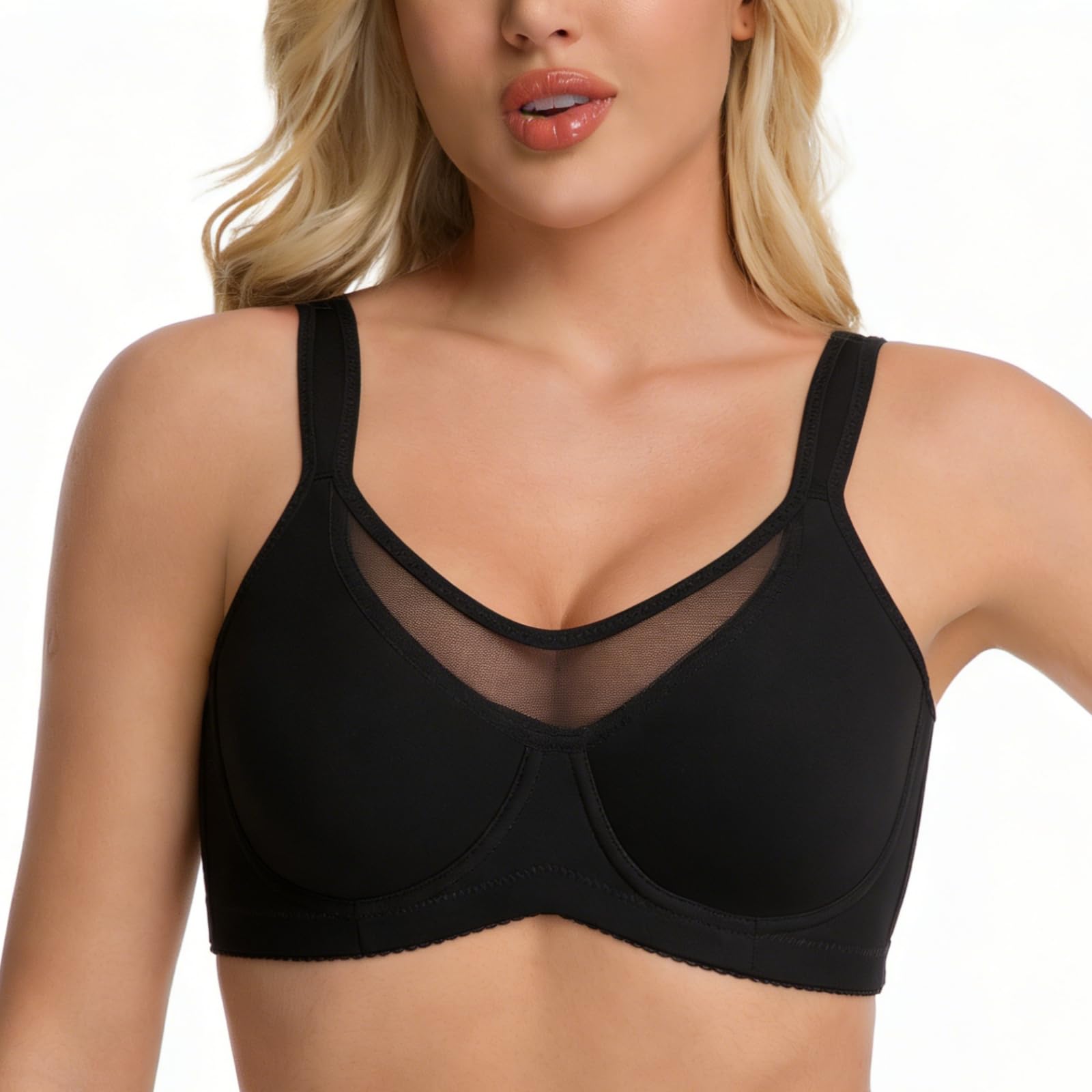 Minimizer Bras for Women, Smoothing Underwire Seamless Bra, Full Coverage Shaping Lingerie for Fuller Busts