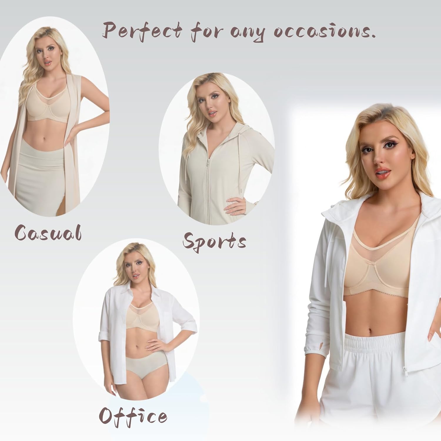 Minimizer Bras for Women, Smoothing Underwire Seamless Bra, Full Coverage Shaping Lingerie for Fuller Busts