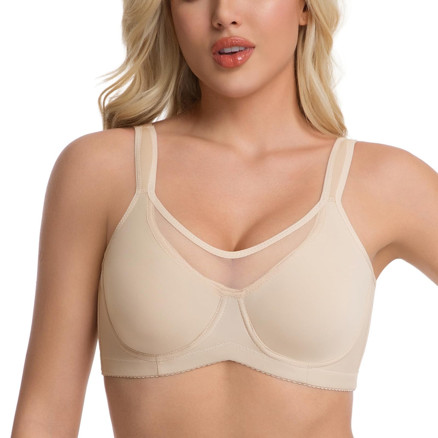 Minimizer Bras for Women, Smoothing Underwire Seamless Bra, Full Coverage Shaping Lingerie for Fuller Busts