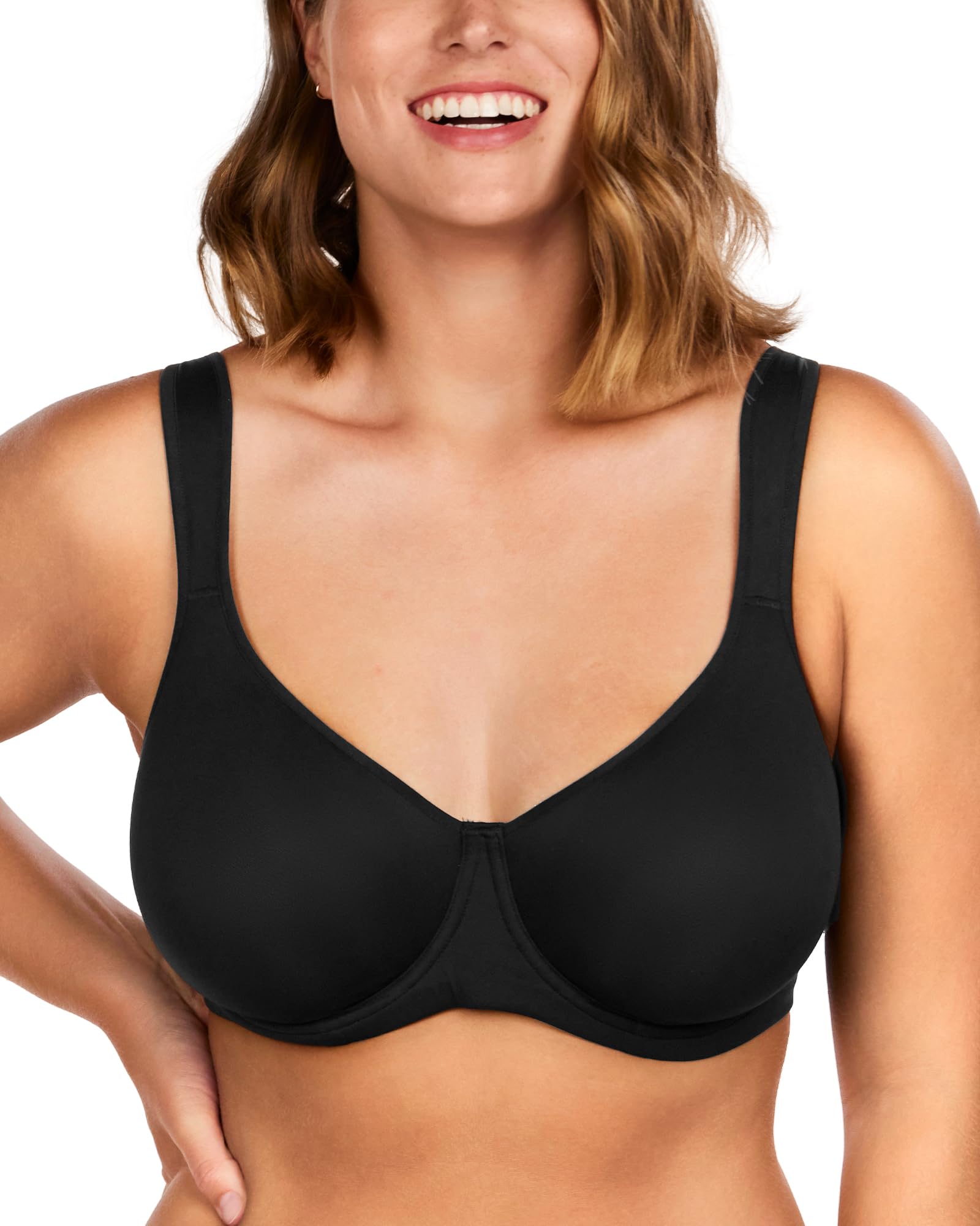 HSIA Bras for Women Minimizer Full Coverage, Plus Size T Shirt Unlined Underwire Smooth Bra, Seamless Cups Joan Ultimate Soft