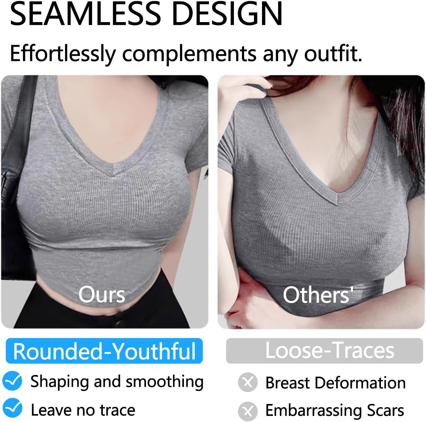 Women's Heart-Print Bra Seamless Full-Cup Soft Underwire Support Lift Bra B-G Cups T-Shirt Bra