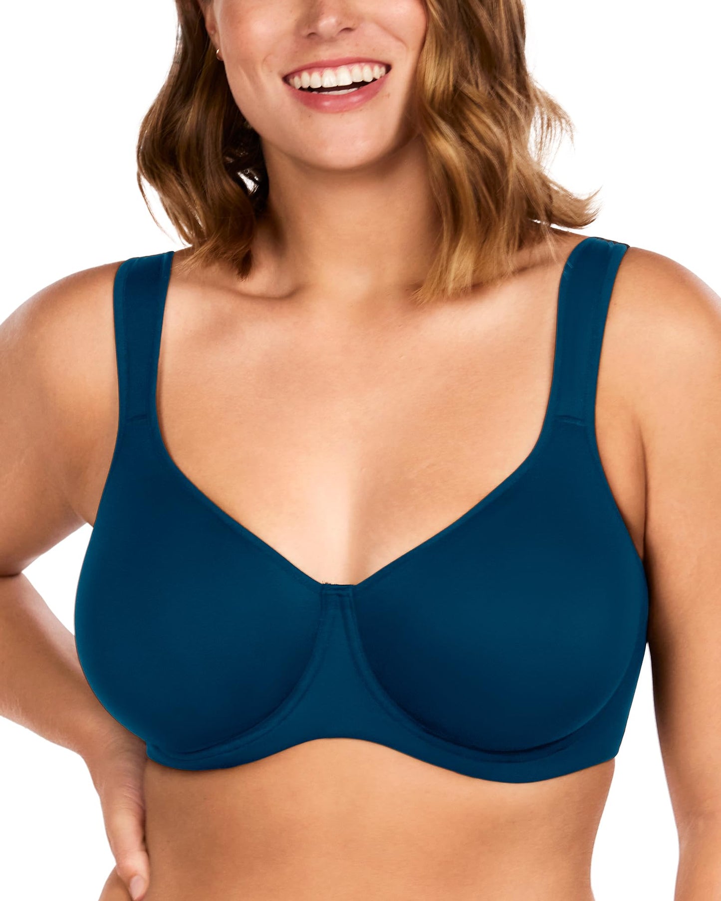 HSIA Bras for Women Minimizer Full Coverage, Plus Size T Shirt Unlined Underwire Smooth Bra, Seamless Cups Joan Ultimate Soft