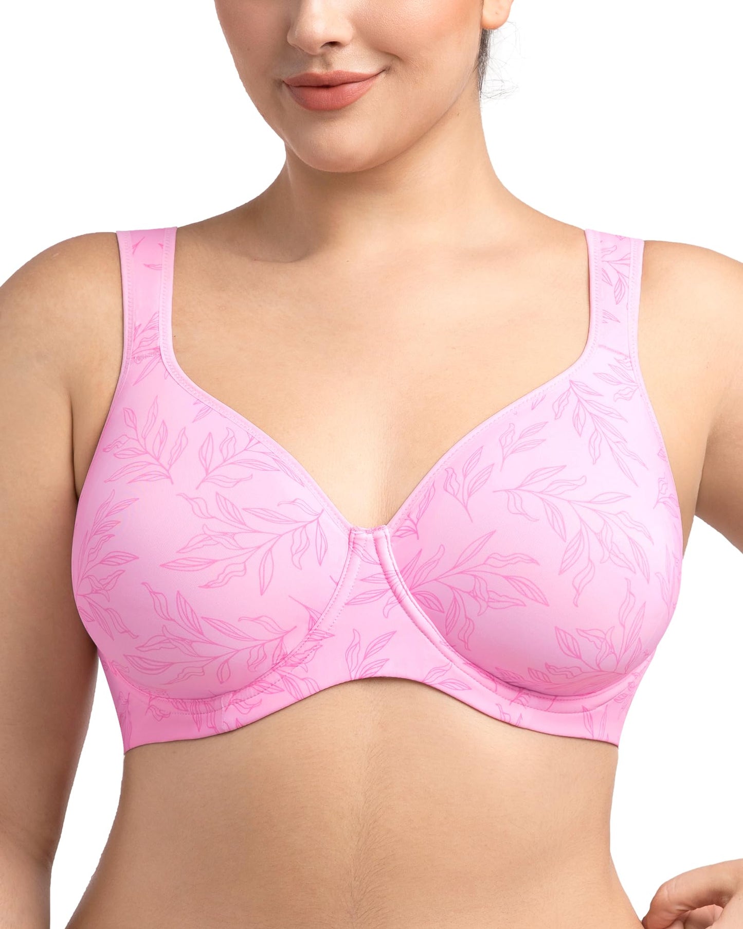 HSIA Bras for Women Minimizer Full Coverage, Plus Size T Shirt Unlined Underwire Smooth Bra, Seamless Cups Joan Ultimate Soft