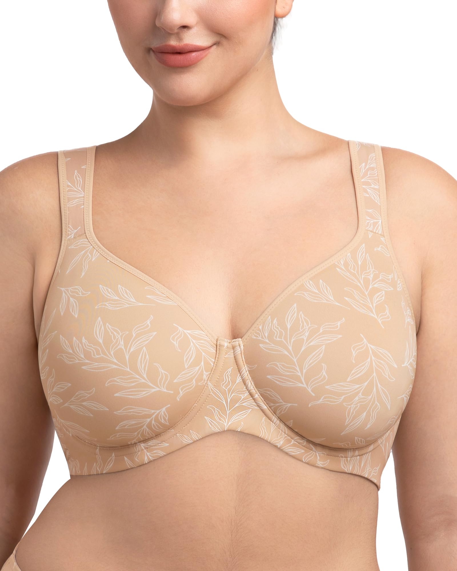 HSIA Bras for Women Minimizer Full Coverage, Plus Size T Shirt Unlined Underwire Smooth Bra, Seamless Cups Joan Ultimate Soft