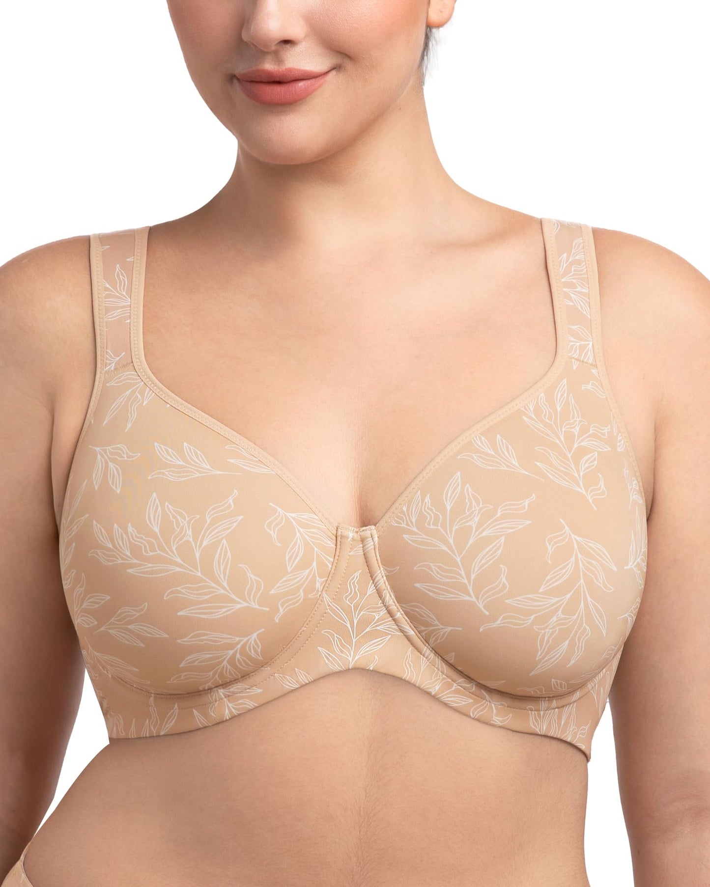 HSIA Bras for Women Minimizer Full Coverage, Plus Size T Shirt Unlined Underwire Smooth Bra, Seamless Cups Joan Ultimate Soft