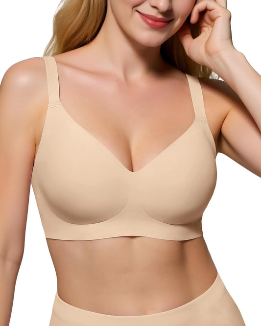 Wireless Comfortable Bra Seamless No Underwire Bras Full Coverage Push Up Women Wirefree Bras with Support