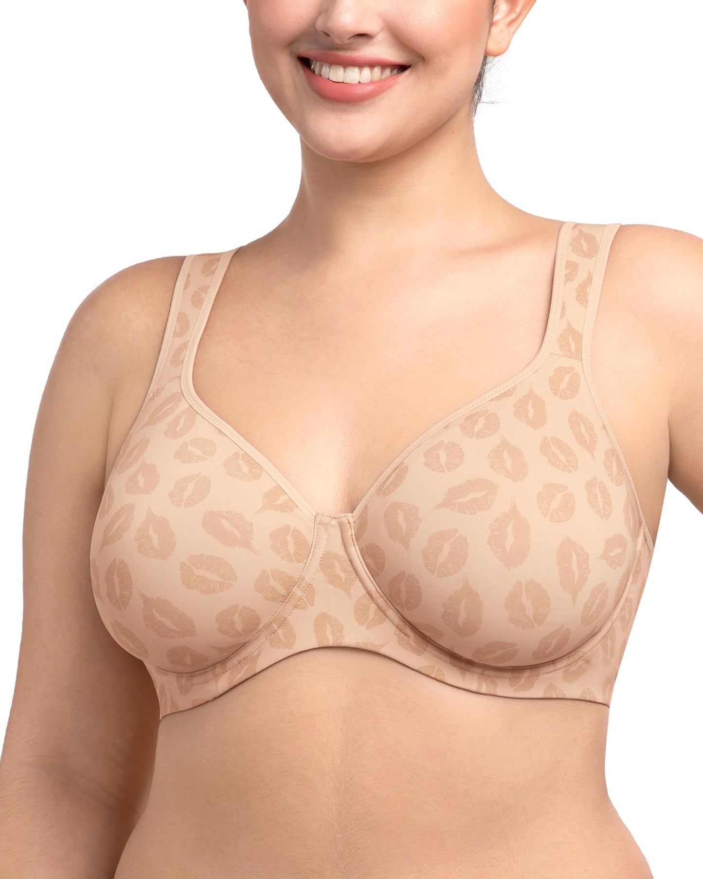 HSIA Bras for Women Minimizer Full Coverage, Plus Size T Shirt Unlined Underwire Smooth Bra, Seamless Cups Joan Ultimate Soft