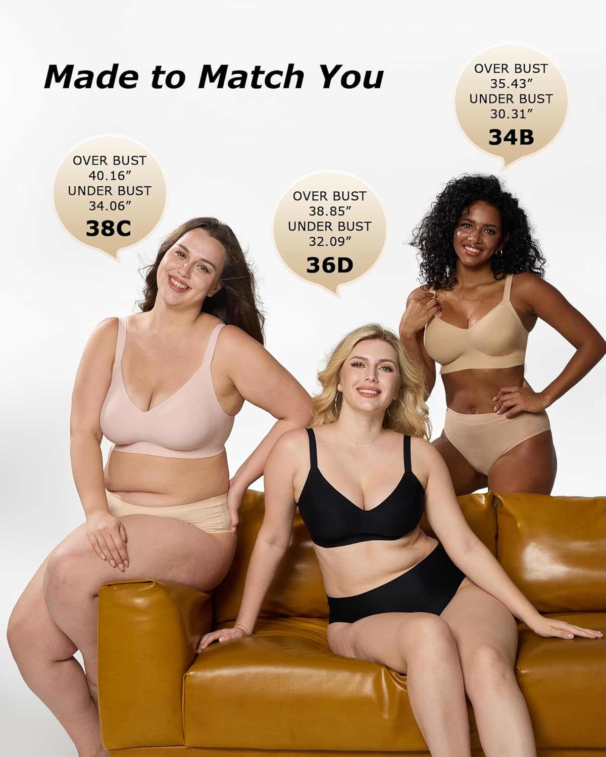 Wireless Comfortable Bra Seamless No Underwire Bras Full Coverage Push Up Women Wirefree Bras with Support