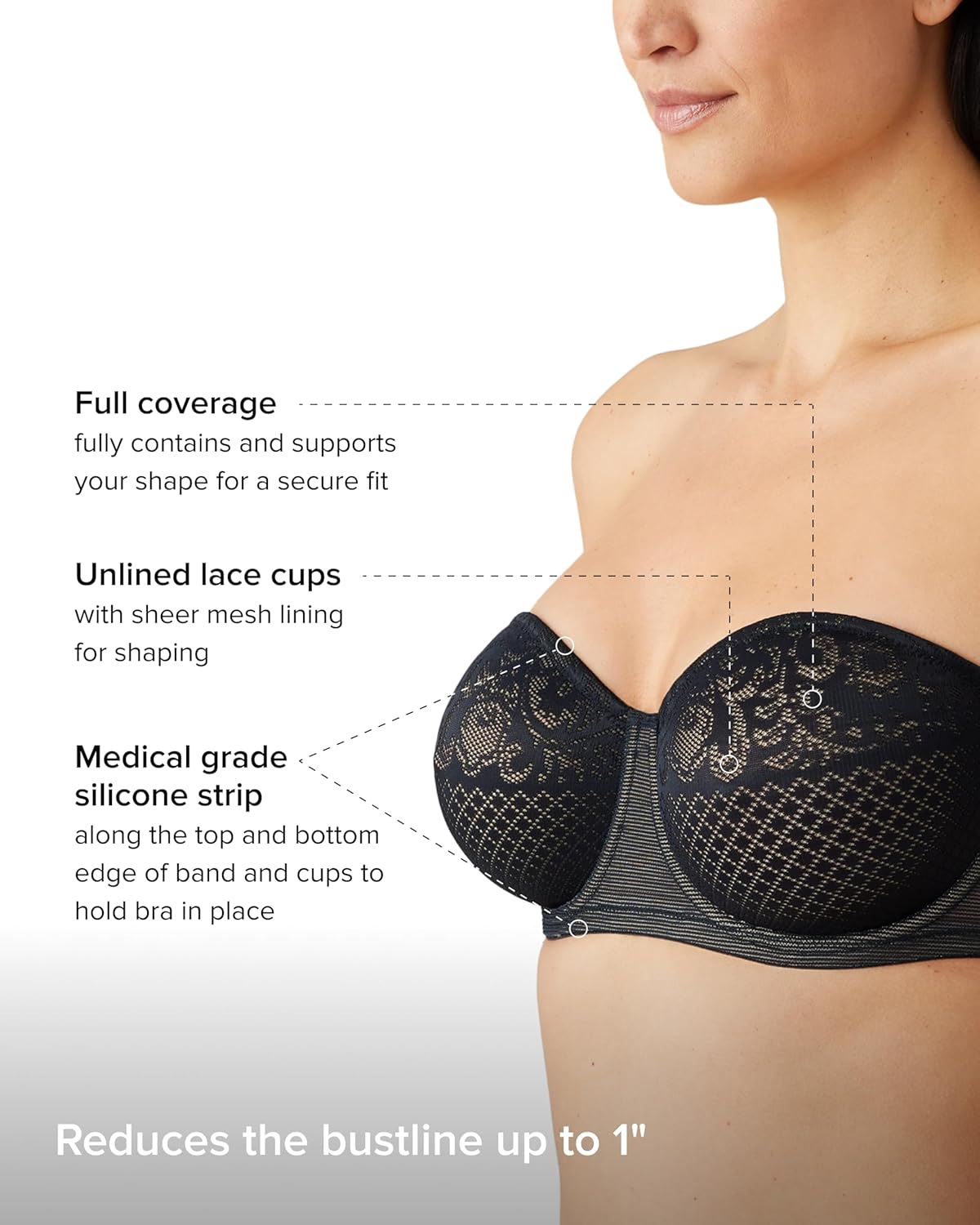 Wacoal Womens Visual Effects Strapless Minimizer Bra