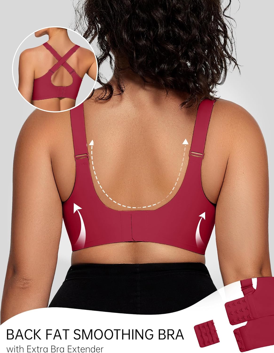 OEAK Womens Wireless Jelly Bras V Mesh Comfortable Bralette Supportive Tshirt Bra No Underwire Seamless Push Up Everyday Bras